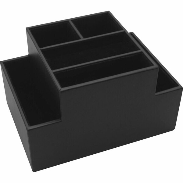 Dacasso Black Leather Multi-Purpose Desk Supply Organizer A1048 - main