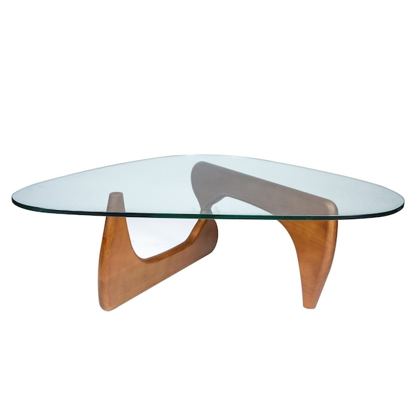 Leisuremod Imperial Triangle Coffee Table, Light Walnut NG52LW - main