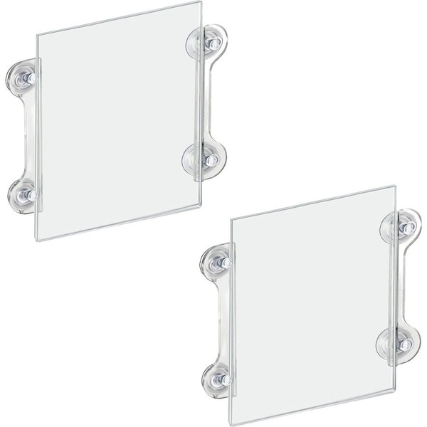 Azar Displays Clear Acrylic Window/Door Sign Holder Frame with Suction Cups 8.5''W x 11''H , 2-Pack 106614-2PK - main