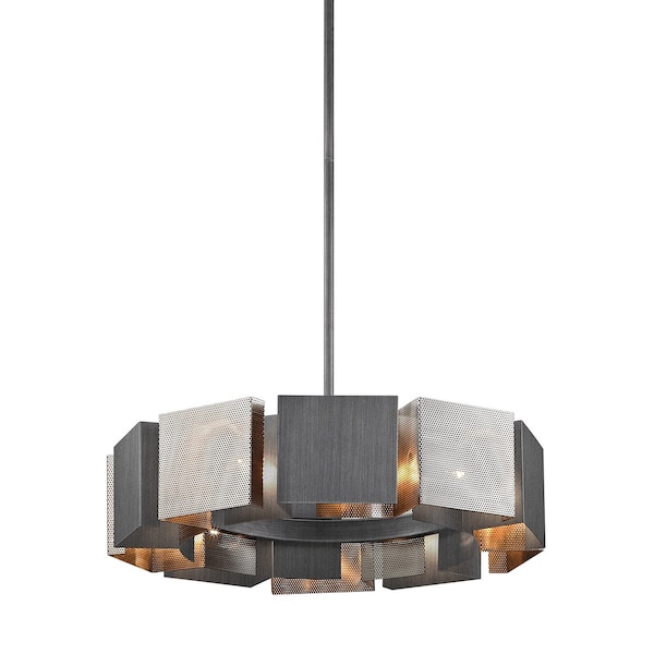 Troy Lighting Impression 10 Light Chandelier 27.5 In. Graphite/Burnished Nickel F6045-GRA/BN - main