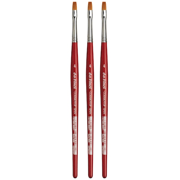 Da Vinci COSMOTOP-SPIN Silk painting Brush, Synthetic, Watercolor, Flat, Size 4, 3PK VA-5880_4 - main