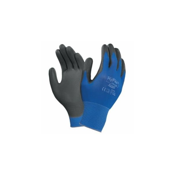 Hyflex 11-618 Polyurethane Palm Coated Gloves, Size 8, Black/Dark Blue, 12PK 012-11-618-8 - main
