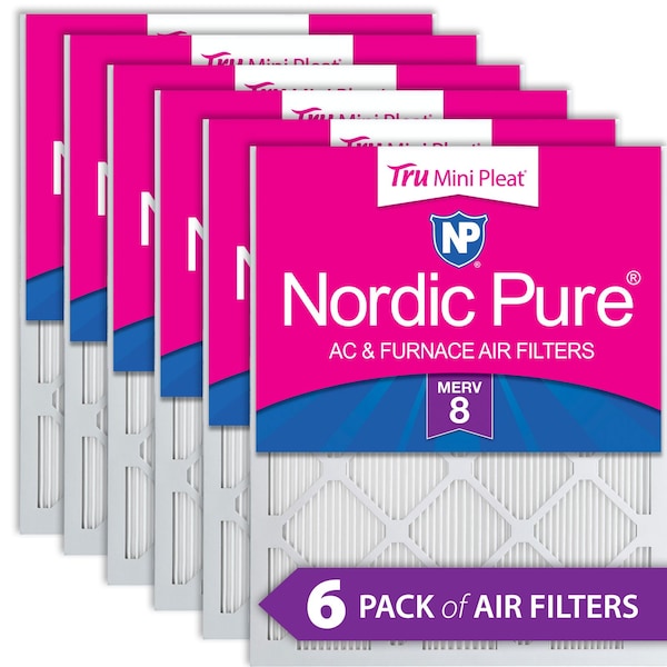 Nordic Pure 18x20x1 Tru Mini Pleat Pleated Air Filter, High Capacity, Electrostatically Charged Synthetic Media 18x20x1M8MiniPleat-6 - main