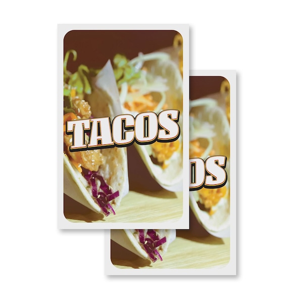 Signmission Tacos, Vinyl Decals Only 24 Inch x 36 Inch, Vinyl Decal, 2PK DSB-2436-2PACK-30426 - main