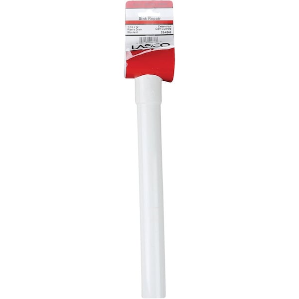 Westlake Pipe & Fittings 1-1/4'' ODx12'' L Wht Plastic Extension Tube 3/1/4345 - main