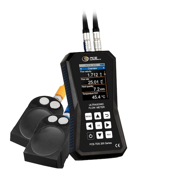 Pce Instruments Ultrasonic flow meter, +/-32 m/s with L sensors DN 300-6000 mm (11.8-236.2 in) and 32 GB datalogger PCE-TDS 200 L - main