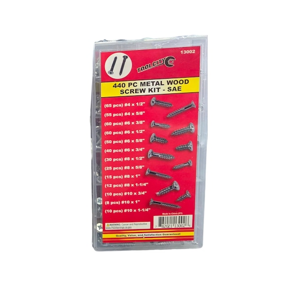 Tool City 525 PIECE METAL WOOD SCREW KIT - SAE 13002 - main