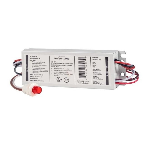 Keystone LED Emergency Back-Up, One Piece 4W Constant Wattage Design, Approx 400 Lumens, 90 Min Operation, 12 KT-EMRG-LED-4C-400-EN2 - main