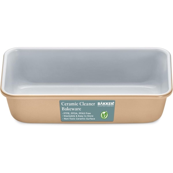 Bakken-Swiss Premium Loaf Pan, Aluminized Steel, Ceramic Non-Stick, PFOA PFAS Free, 9x4.7x2.3in, Durable SBKCRSTBKGLDLOF - main