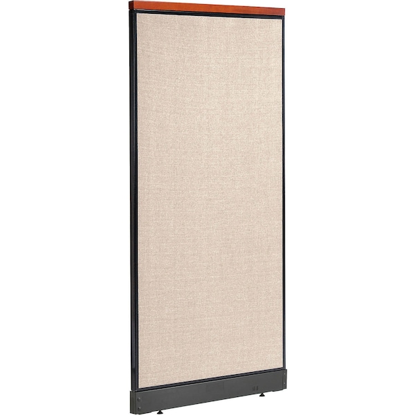 Global Industrial Interion Deluxe Office Partition Panel with Pass Thru Cable, 36-1/4"W x 101-1/2"H, Tan 695788DPTN - main
