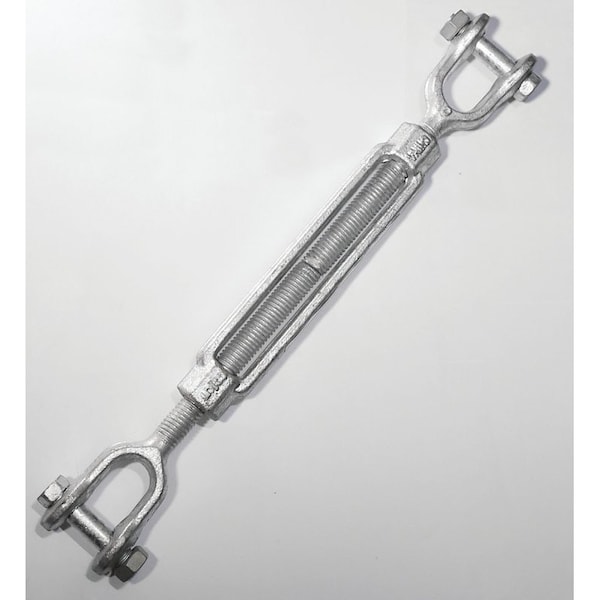 Baron Mfg Co 19-5/8X9 Turnbuckle, 3500 Lb Working Load, 5/8 In Thread, Jaw, Jaw, 9 In L Take-Up, Galvanized Steel 19589 - main