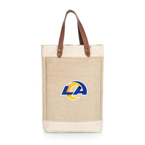 Picnic Time Family Of Brands Los Angeles Rams - Pinot Jute 2 Bottle Insulated Wine Bag, (Beige) 539-02-187-334-2 - main