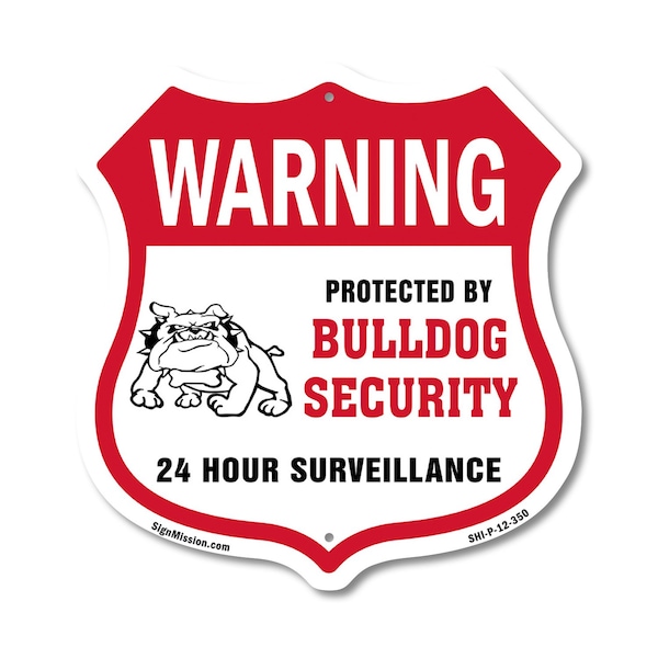 Signmission 24 Hour Surveillance Shield Sign Warning, 12 Inch X 12 Inch, Plastic Sign SHI-P-12-350 - main