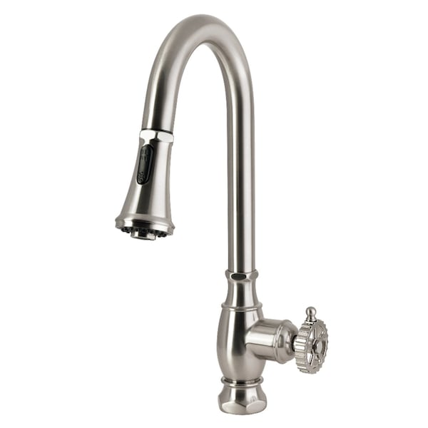 Kingston Brass Single-Handle Pull-Down Kitchen Faucet, Brushed Nickel LS8698CG - main