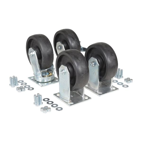 Vestil Glass-Filled Nylon Caster Kit 6 in x 2 in 8000 lb Capacity Black D-CK4-C23C - main