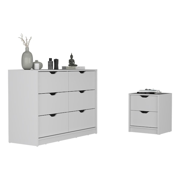 Homeroots Two Piece White Bedroom Set 526364 - main
