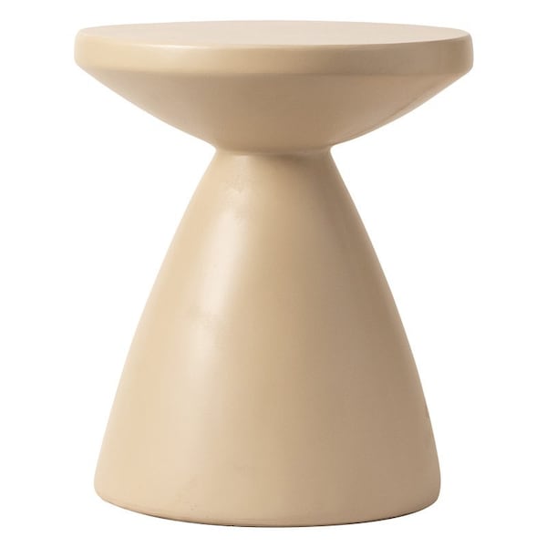 Leisuremod Dune 17 in Round Fiberstone Side Table, Pedestal Base, Weatherproof, Fully Assembled DST17BG - main