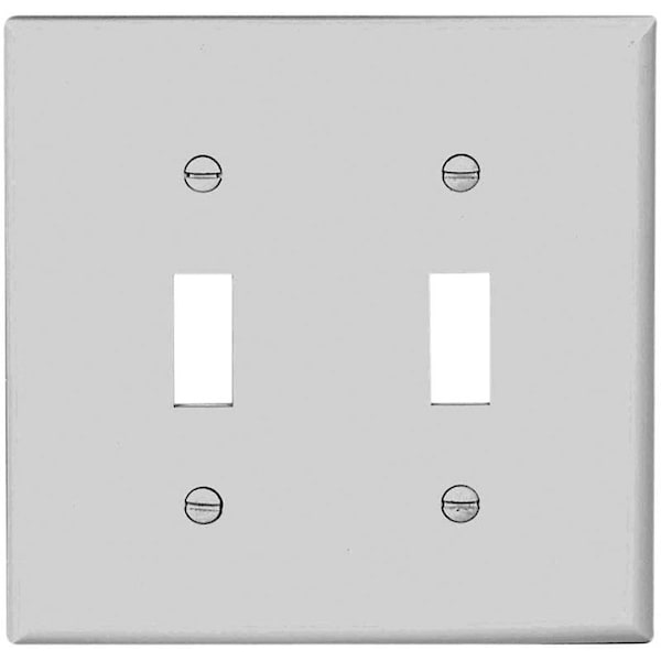 Eaton Wiring Devices Wallplate, 4-1/2 in L, 4.56 in W, 2 -Gang, Nylon, White, High-Gloss 5139W-BOX - main
