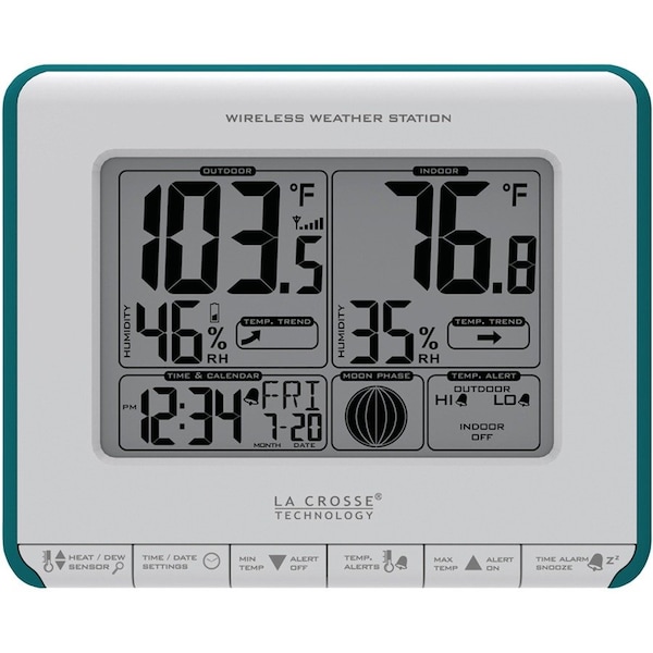 La Crosse Technology Weather Station, 20 to 140 deg F, Digital Display 308-1711BL - main