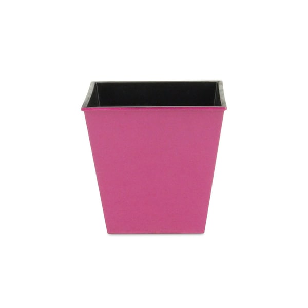 Homeroots 5in Hot Pink Recycled Plastic Indoor Outdoor Square Pot Planter 488255 - main