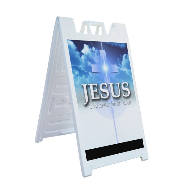Signmission Jesus Is The Reason For The Season, A-Frame & 2 Decals Installed, Heavy-Duty Plastic Frame SBHD-D-2436-JesusIsTheReasonForTheSeason - main