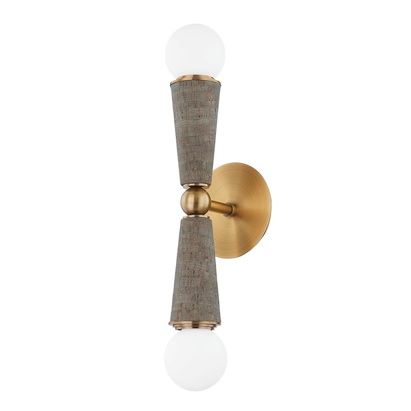 Troy Lighting Dax 2 Light Wall Sconce 5 In. Patina Brass B1619-PBR - main