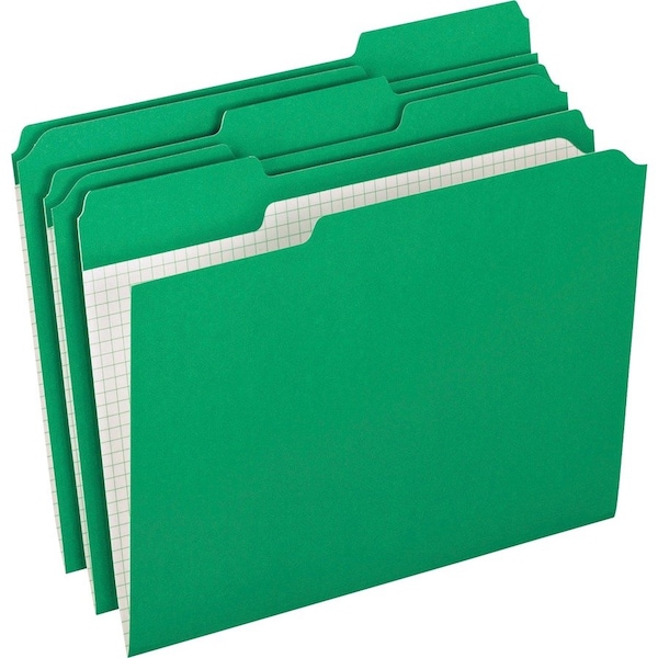 Pendaflex FOLDER, LTR, DBL, 11PT, 1/3, LGN, 100PK R15213BGR - main