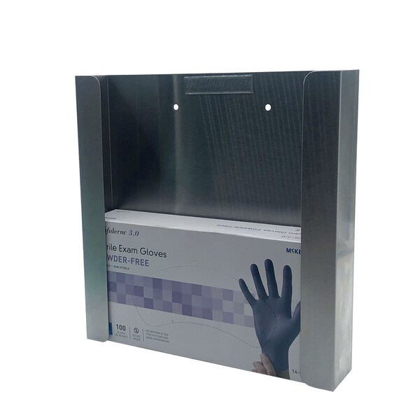 Omnimed Slimline Double Stainless Steel Glove Box Holder (9.75in H x 4.88in W x 1.88in D) 305356 - main