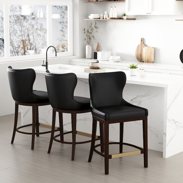 Manhattan Comfort Blair Counter Stool in Black, 3PK 3-CS020-BK - main