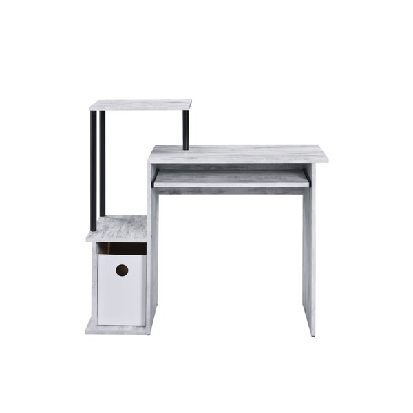 Homeroots 37" Antiqued White Computer Desk 491433 - main