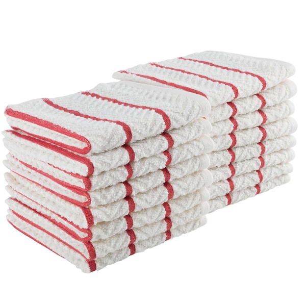 Lavish Home Dish Cloths 16-Pack for Washing Dishes, Scrubbing, Drying & Everyday Messes Soft & Absorbent Sets 69-04-RD - main