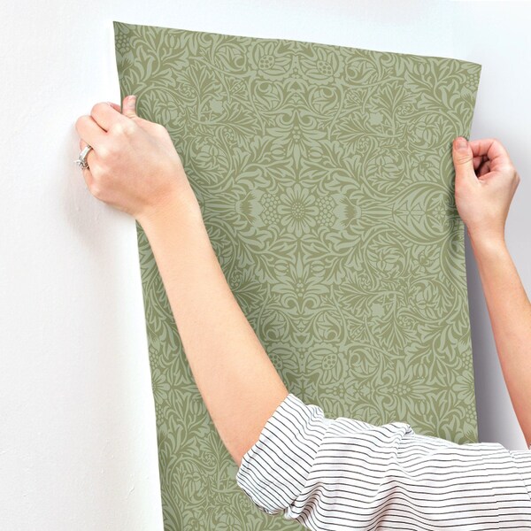 A-Street Prints Ceiling Green Intricate Floral Wallpaper 4171-82071 - main