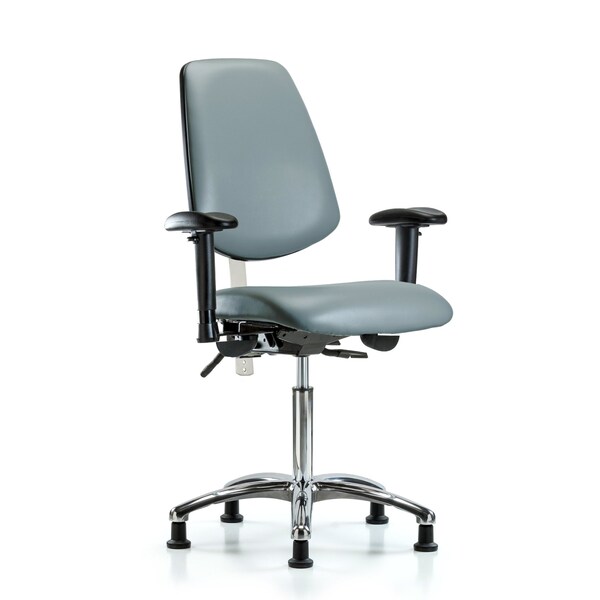 Blue Ridge Ergonomics Vinyl Clean Room Chair, Adjustable Arms BR-NCR-VMBCH-MB-CR-T1-A1-NF-RG-8822 - main