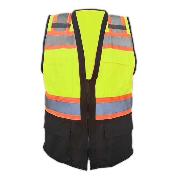 Protectx Hi Vis Green Surveyor Vest, Size S SV-120SS4-GNBK-S - main