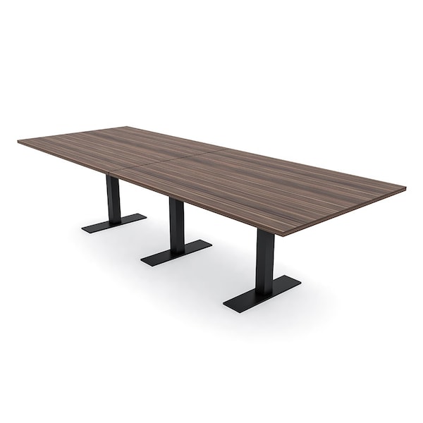 Skutchi Designs 12ft Rectangular Conference Table With Power | Harmony Series | 12 Person Meeting Room Table HAR-REC-48x144-T.BK-H3041-NA - main