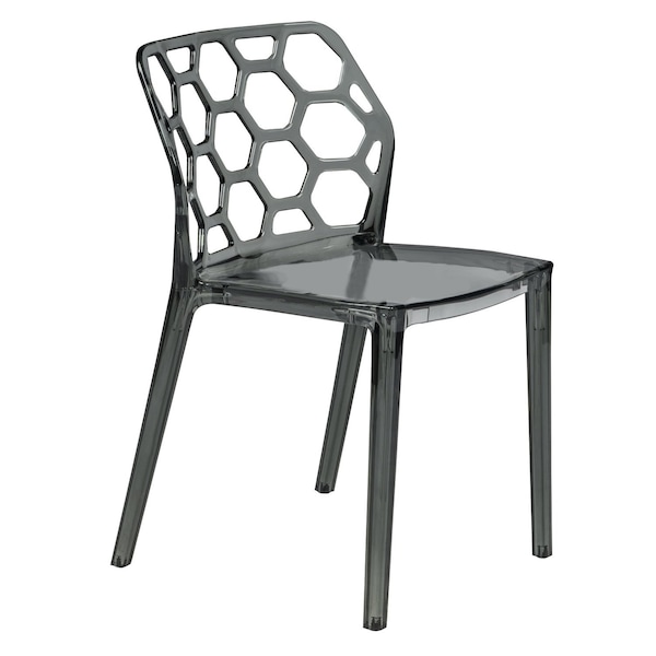 Leisuremod Modern Dynamic Dining Chair, Transparent Black DC19TBL - main