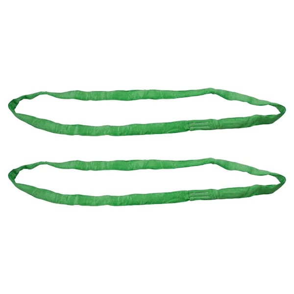 Mytee Products Round Sling 6 ft Green 5300# Vertical 4200 # Choker 10600 # Basket, 2PK RSL-6-5300x2 - main