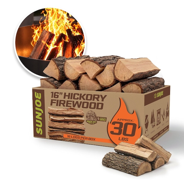 Sun Joe 1.5 cubic foot box of Hickory Firewood logs HFIREWOOD1.5 - main