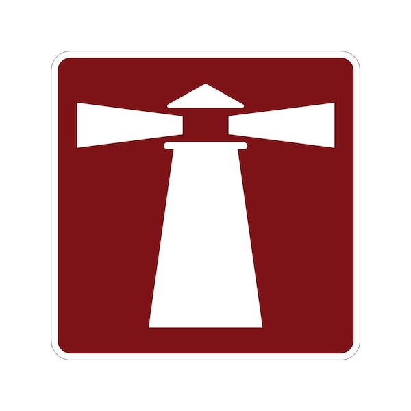 Sign Solutions Usa Lighthouse (Symbol), 24 in W x Square, Aluminum Sign DUS06DWT2424RS-007 - main