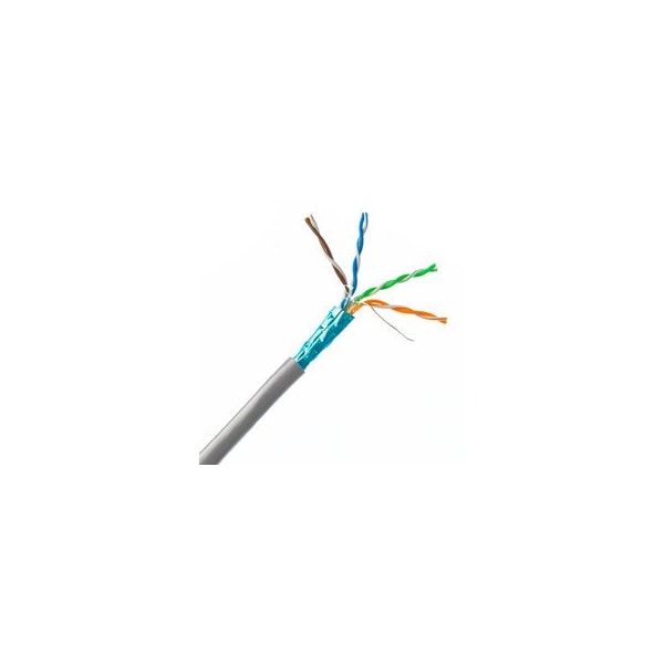 Cable Wholesale Plenum Cat5e Bulk Cable, Gray, Solid, Shielded, CMP, 24 AWG, Spool, 1000 foot 11X6-521NH - main