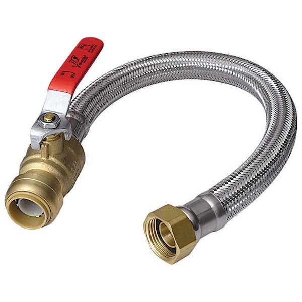 Sharkbite 1/2 in. Push Fit X 3/4 in. D FIP 18 in. Stainless Steel Water Heater Connector with Ball V UR3068FX18BV - main