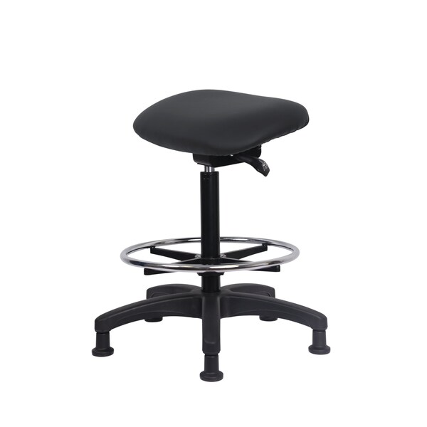 Blue Ridge Ergonomics Vinyl Sit-Stand-Standing Height with Chrome Foot Ring Stat Glides in Charcoal Trailblazer Vinyl VSTSS-RG-CF-RG-8605 - main