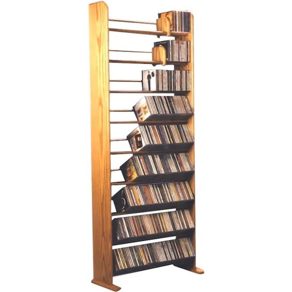 Wood Shed 901 Solid Oak 9 Row Dowel CD Rack 901 - main