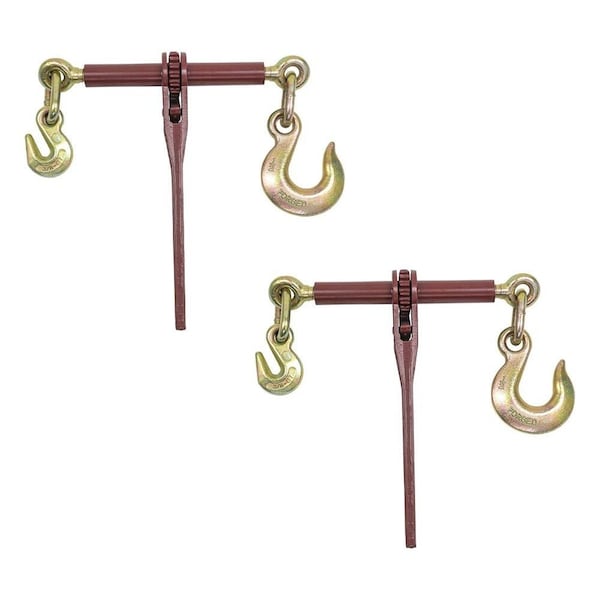 Mytee Products 5/16in-3/8in Binder w/Grab Hook one side, 1/2in Slip Hook on Other, 6600 lbs WLL, 2PK CBRS38-SHx2 - main