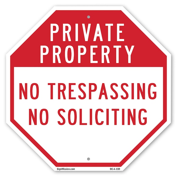 Signmission Private Property No Trespassing No, 10 Inch X 10 Inch, Aluminum Metal Signs OC-A-10-159 - main