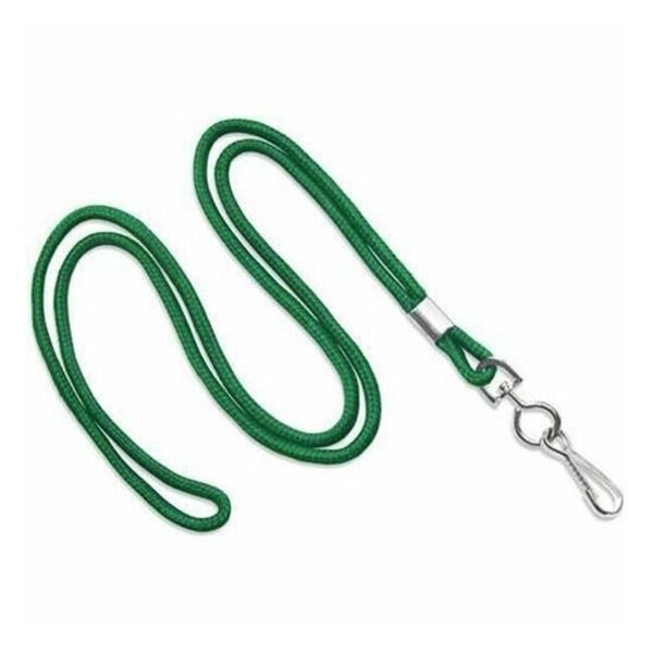 Brady LANYARD STANDARD, GREEN, ROUND WOVEN LANYARD W/NICKEL PLATED STEEL SWIVEL HOOK 2135-3004 - main
