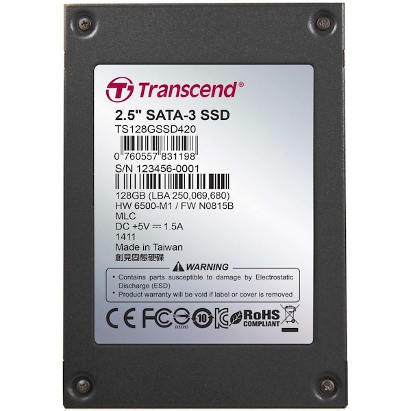 Transcend Information Transcend 128 GB Solid State Drive - 2.5" Internal - SATA (SATA/600) TS128GSSD420I - main