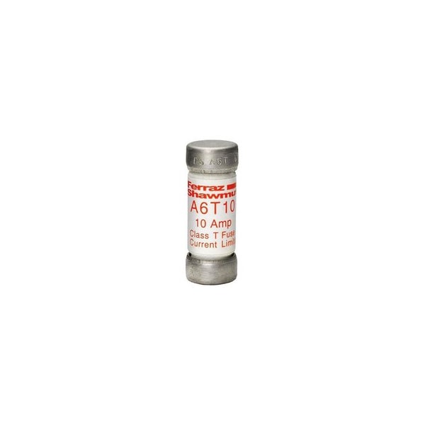 Ferraz Shawmut 0.57in x 1.5in, 600 VAC, 300 VDC, 10 A, 200 kA AC/100 kA DC Interrupt Rating, GMG Body, Copper A6T10 - main