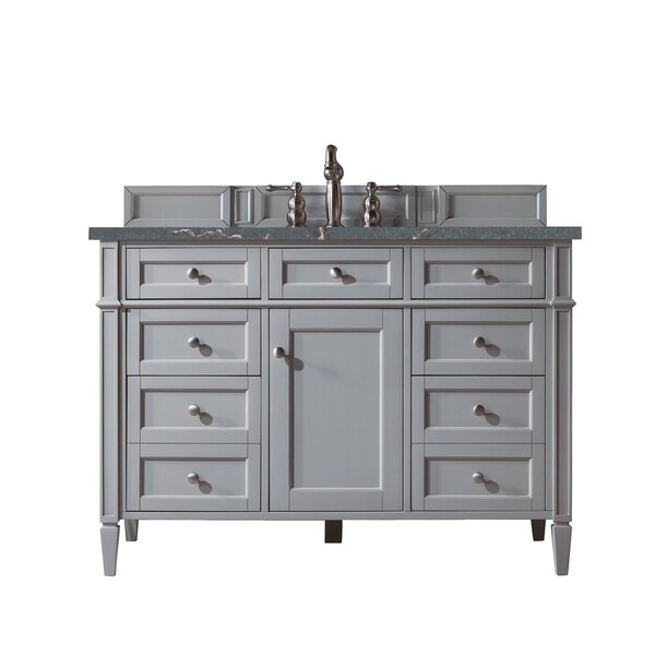 James Martin Vanities Brittany 48in Single Vanity, Urban Gray w/ 3 CM Parisien Bleu Silestone Top 650-V48-UGR-FPBL - main