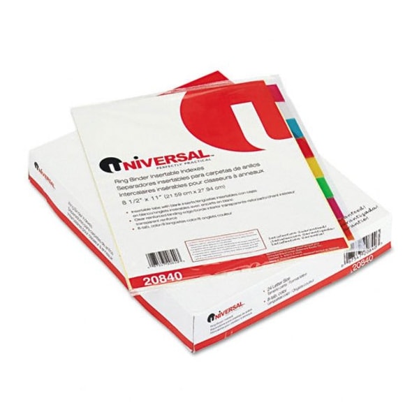 Universal Battery Universal Insertable Index Multicolor Tabs Eight-Tab Letter Buff, 24Pk 20840 - main